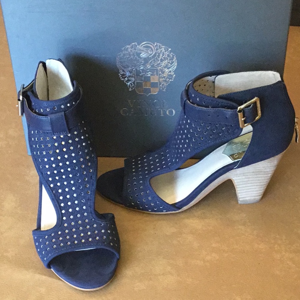 Navy Blue suede heels